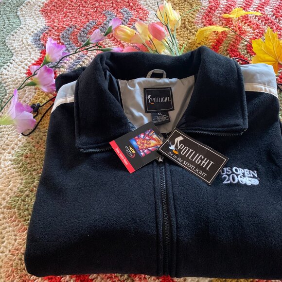 Men's XL U.S. Open Black Zip Up Jacket Vintage from 2001 with Original Tags - Picture 5 of 13